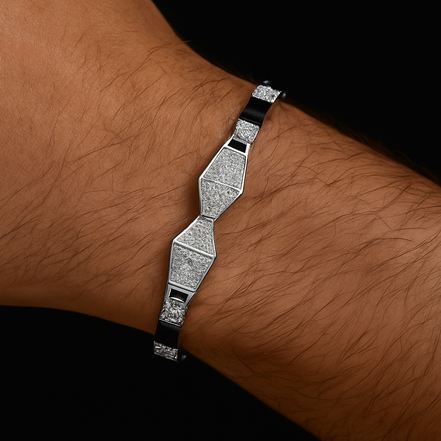 Apex Noir Diamond Link Bracelet for Men