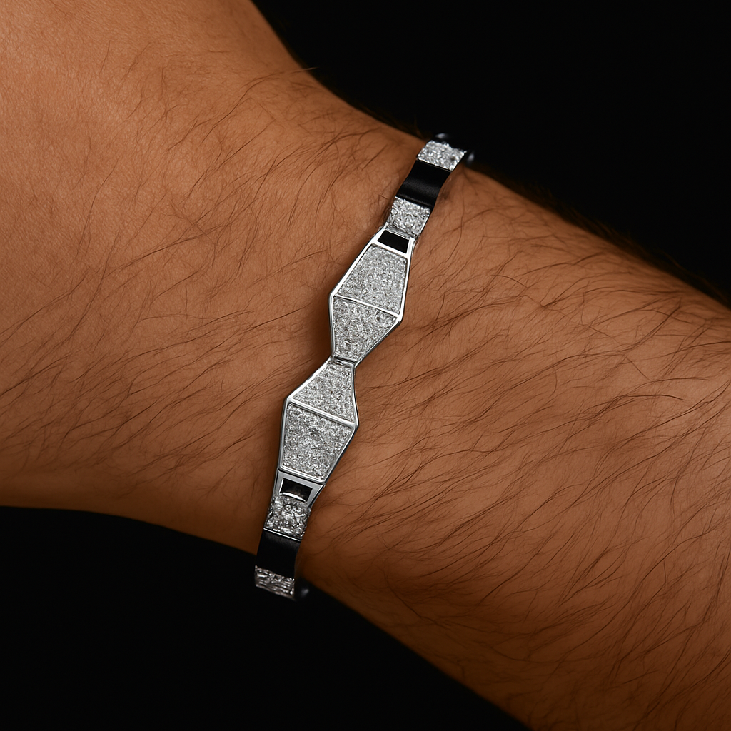 Apex Noir Diamond Link Bracelet for Men