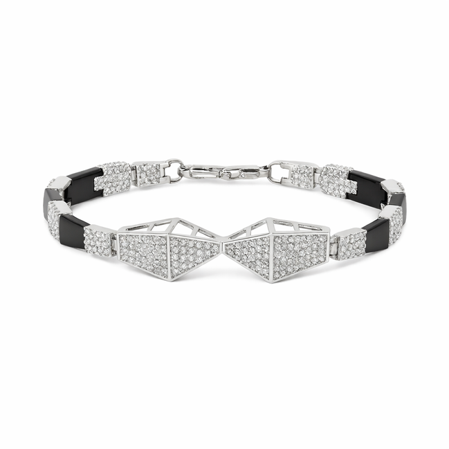 Apex Noir Diamond Link Bracelet for Men