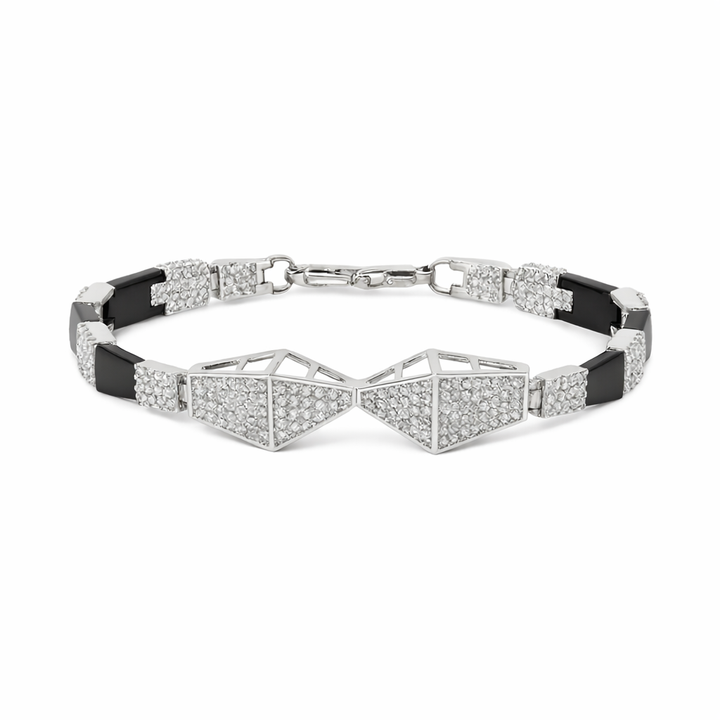 Apex Noir Diamond Link Bracelet for Men
