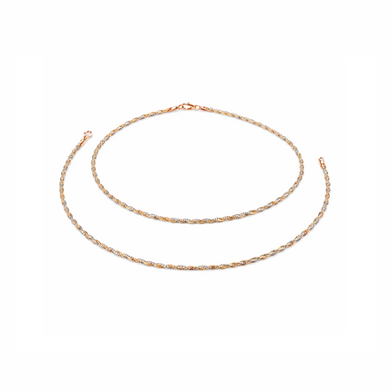 Dual-Tone Serpentine 925 Silver Payal Pair