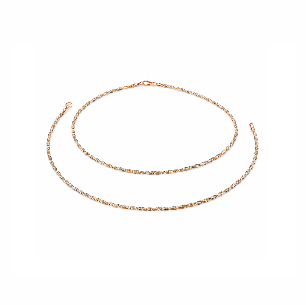 Dual-Tone Serpentine 925 Silver Payal Pair