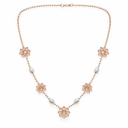 Rosette Grace 925 Sterling Silver Rose-Gold Chain Necklace