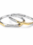 Celestia Edge Two-Tone 925 Silver Bangle Pair