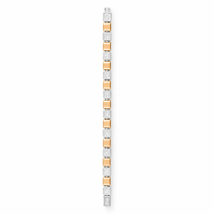 Sterlo Square Dual-Tone Rose Gold Bracelet