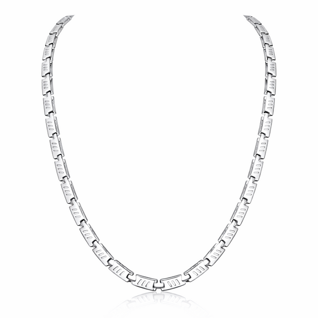 Apex Rectangular Plate Silver Chain For Men