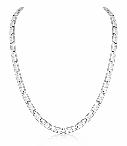 Apex Rectangular Plate Silver Chain For Men