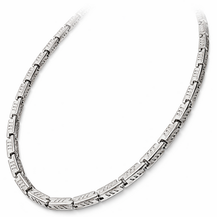 Apex Rectangular Plate Silver Chain For Men