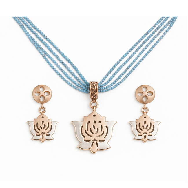 Divine Lotus Harmony Necklace Set