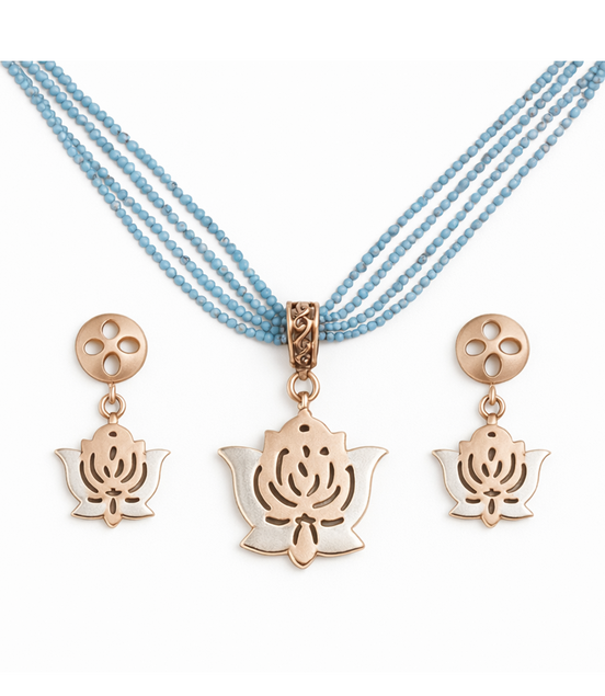 Divine Lotus Harmony Necklace Set