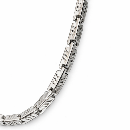 Apex Rectangular Plate Silver Chain For Men