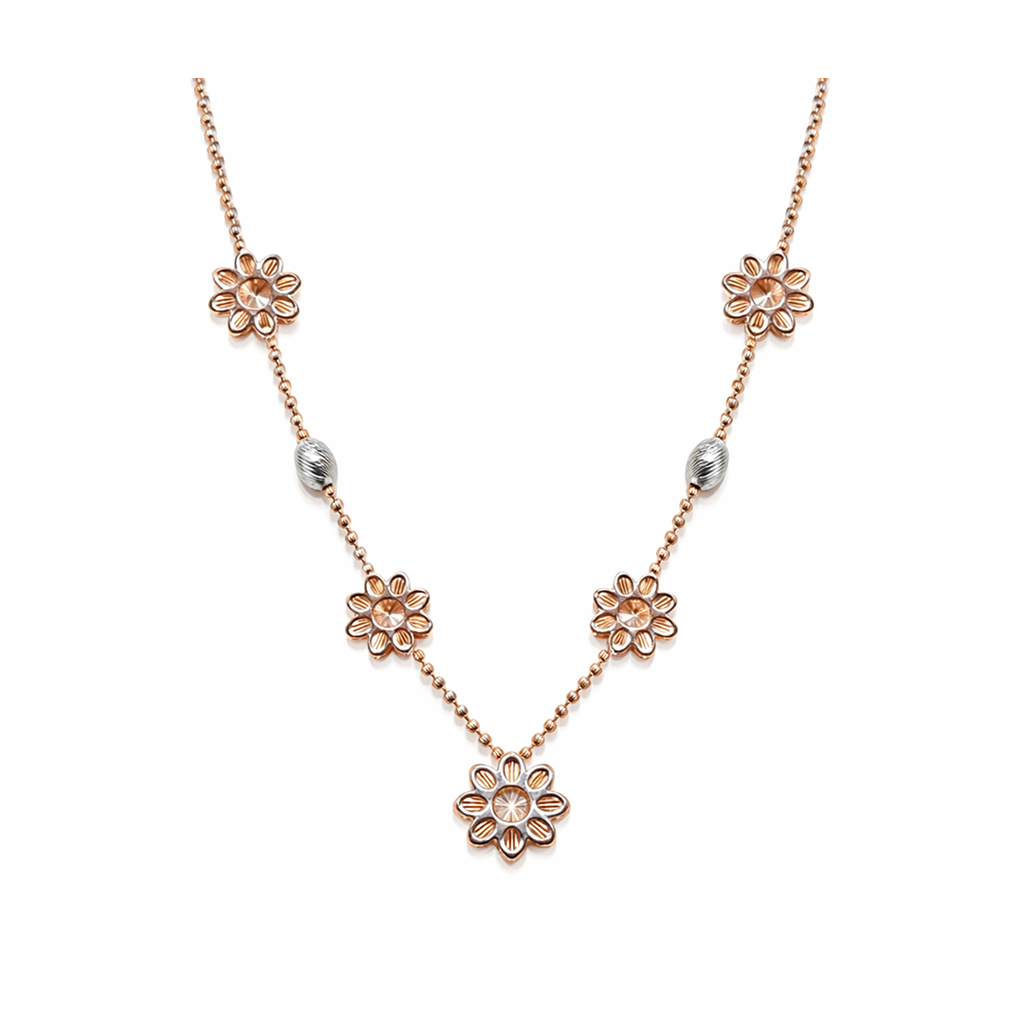 Rosette Grace 925 Sterling Silver Rose-Gold Chain Necklace