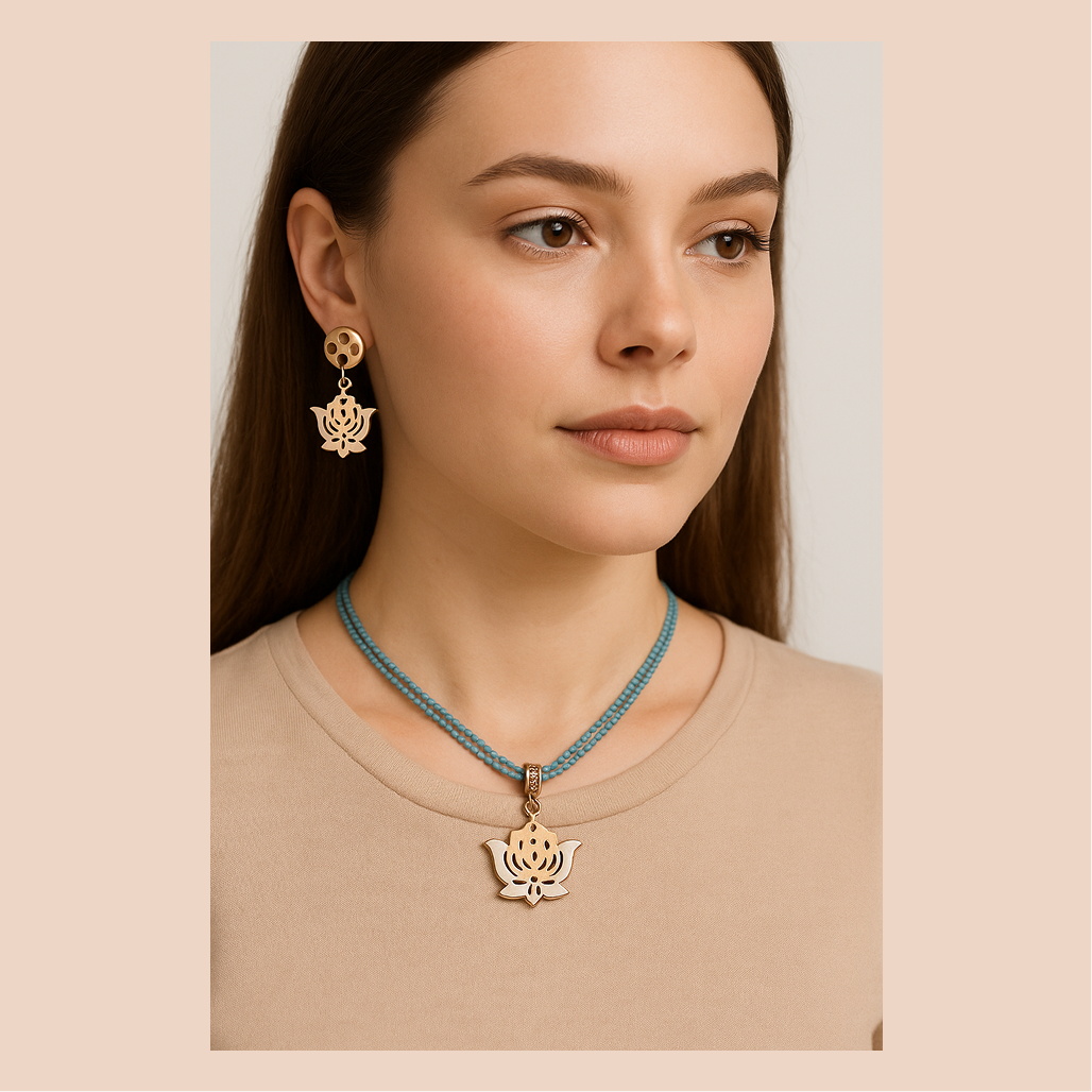 Divine Lotus Harmony Necklace Set