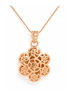925 Silver Rose Gold Plated Rosella Grace Floral Laser-Cut Pendant with Chain