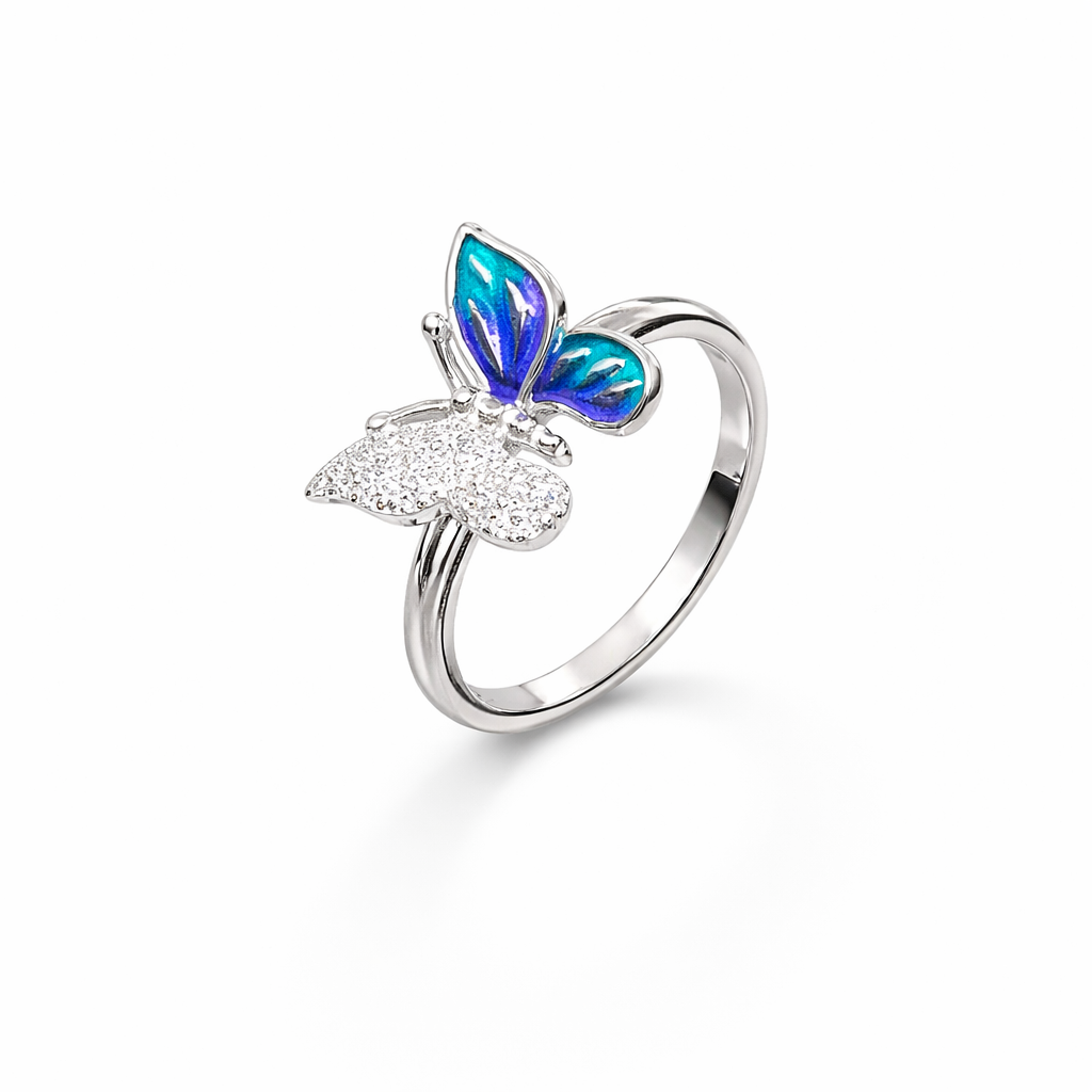 Blue Butterfly Ring