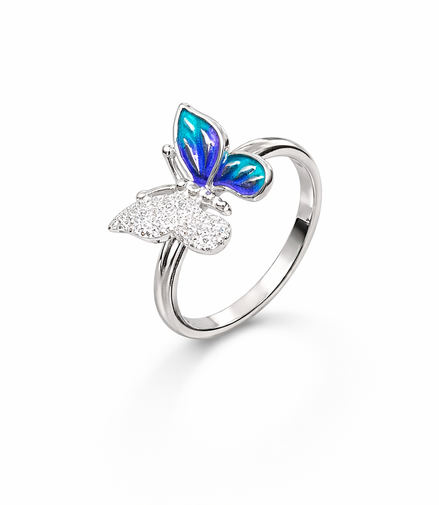 Blue Butterfly Ring