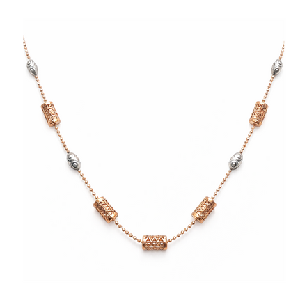Celestia Beadline 925 Sterling Silver Rose-Gold Chain Necklace