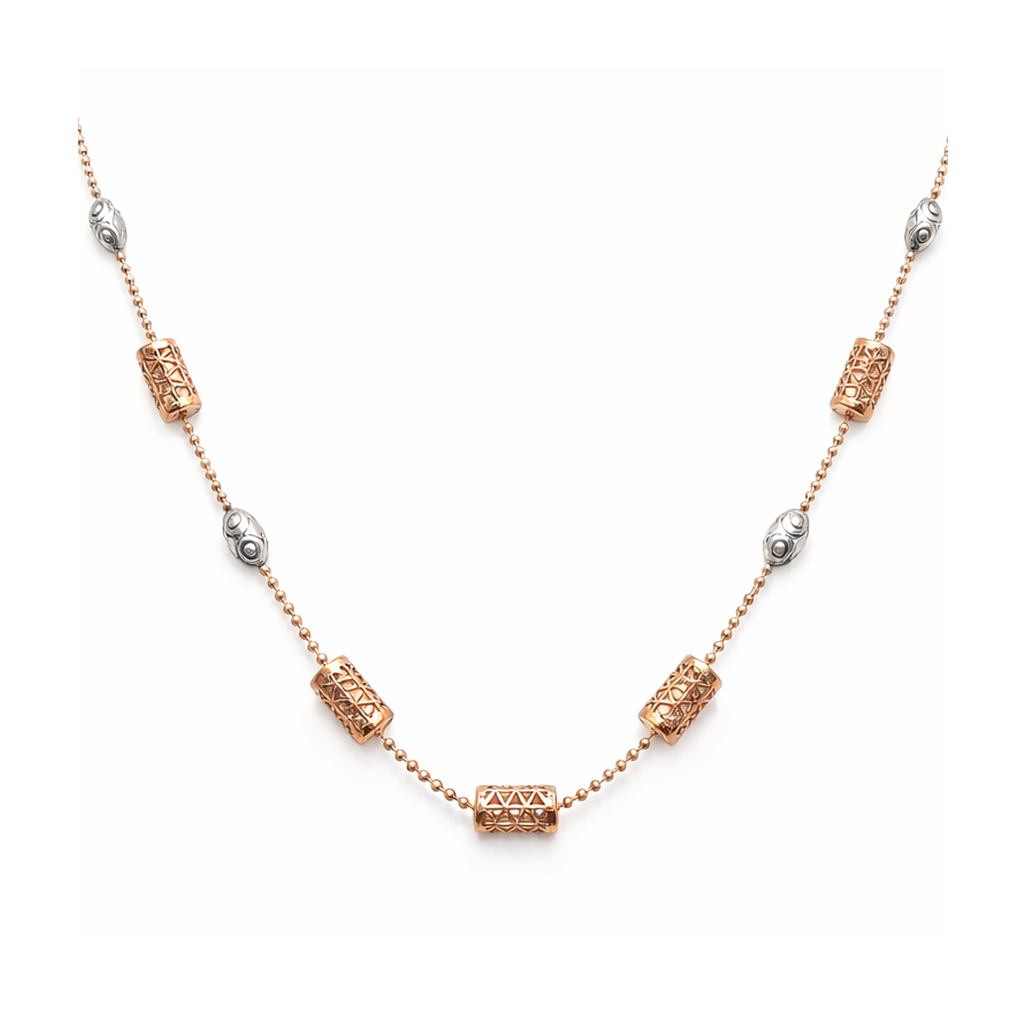 Celestia Beadline 925 Sterling Silver Rose-Gold Chain Necklace