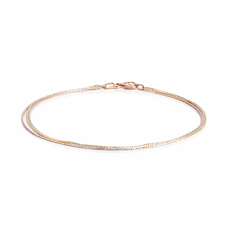 Three-Tone Wired Serpentine 925 Silver Payal (Pair)