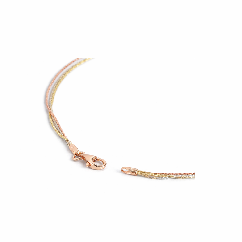 Three-Tone Wired Serpentine 925 Silver Payal (Pair)