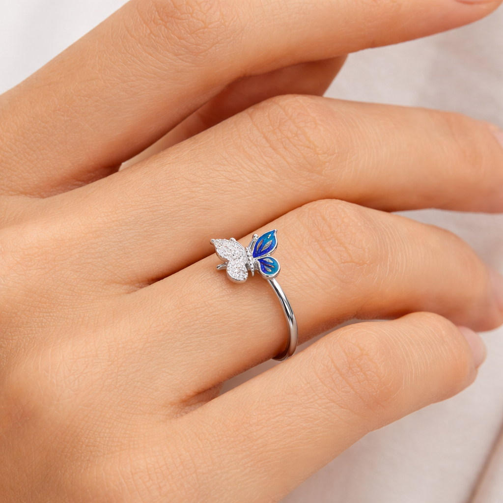 Blue Butterfly Ring