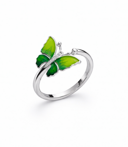 Green Butterfly Ring