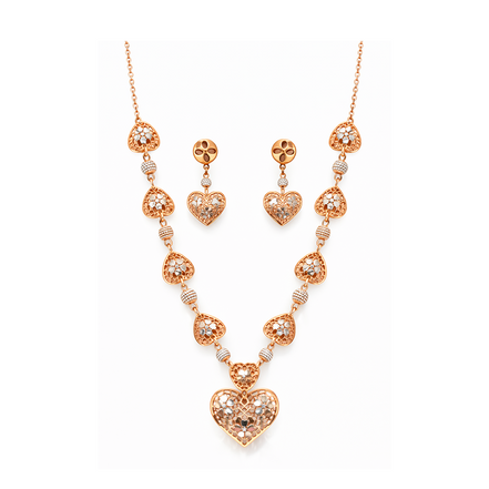 Heartlace Silver Necklace Set