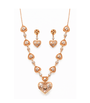 Heartlace Silver Necklace Set