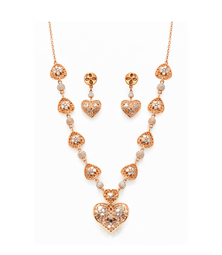 Heartlace Silver Necklace Set