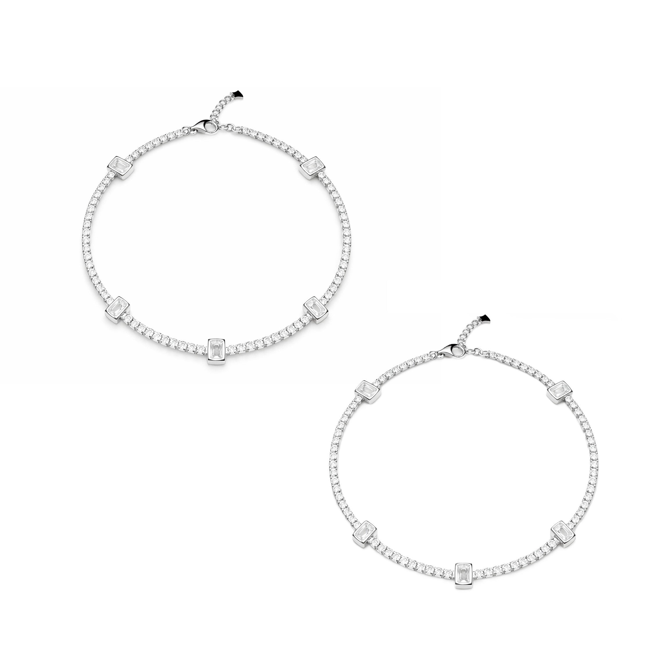 Luminescent Zirconia 925 Silver Payal (Pair)