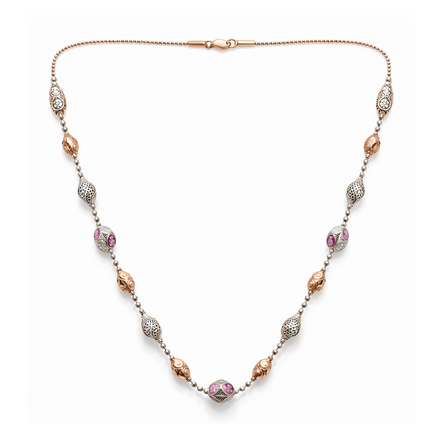 Elysia Dual-Tone 925 Sterling Silver Designer Chain Necklace