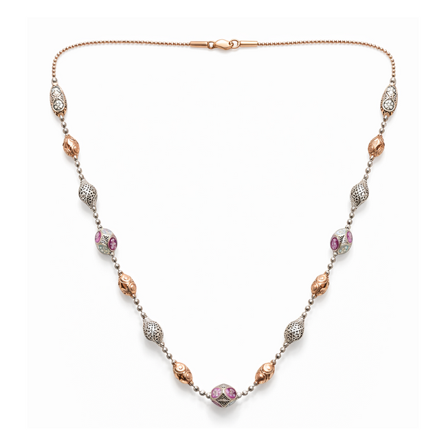 Elysia Dual-Tone 925 Sterling Silver Designer Chain Necklace