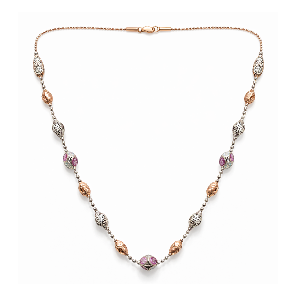 Elysia Dual-Tone 925 Sterling Silver Designer Chain Necklace