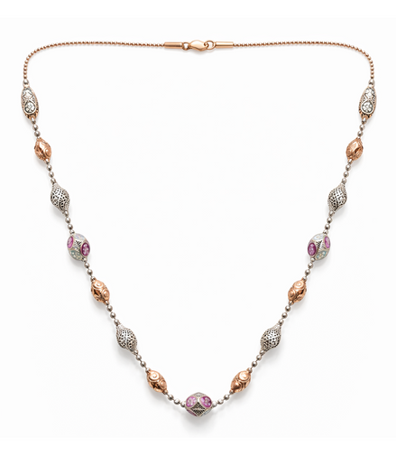 Elysia Dual-Tone 925 Sterling Silver Designer Chain Necklace
