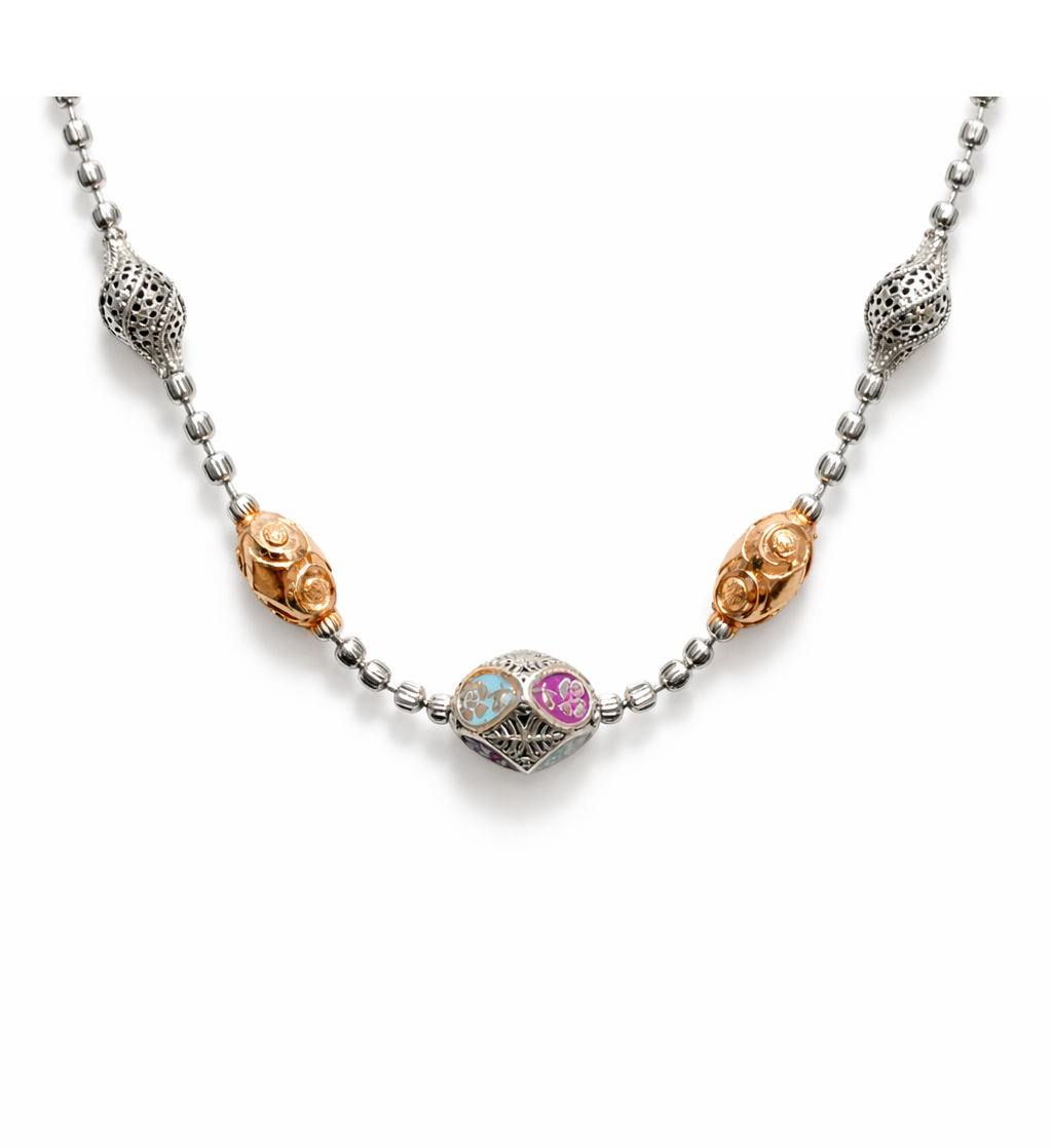 Elysia Dual-Tone 925 Sterling Silver Designer Chain Necklace