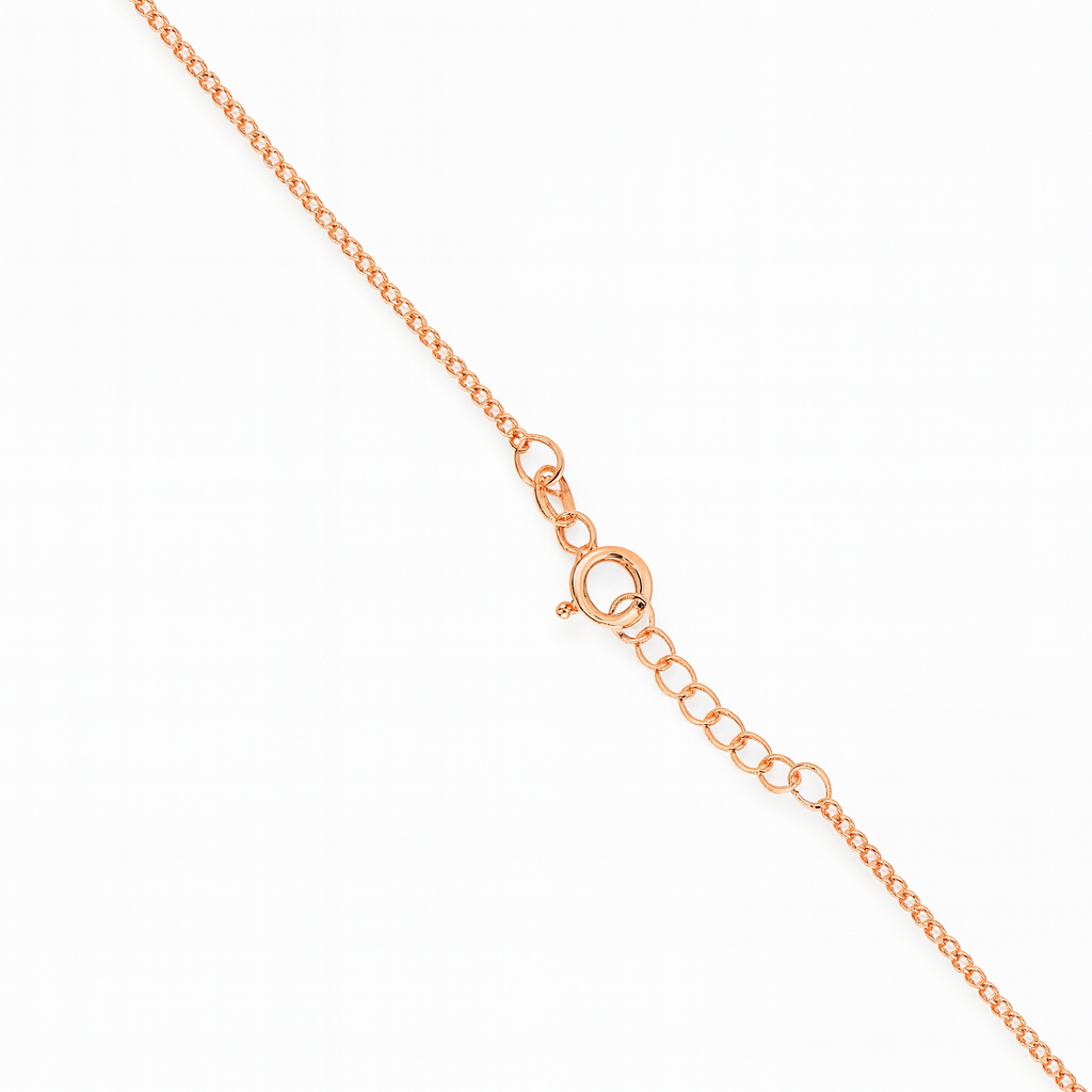 925 Silver Rose Gold Plated Geometric Laser-Cut Pendant Necklace with Chain