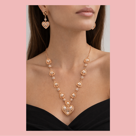 Heartlace Silver Necklace Set