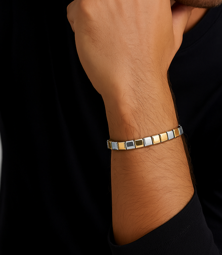Sterlo Square Rose Gold Link Bracelet