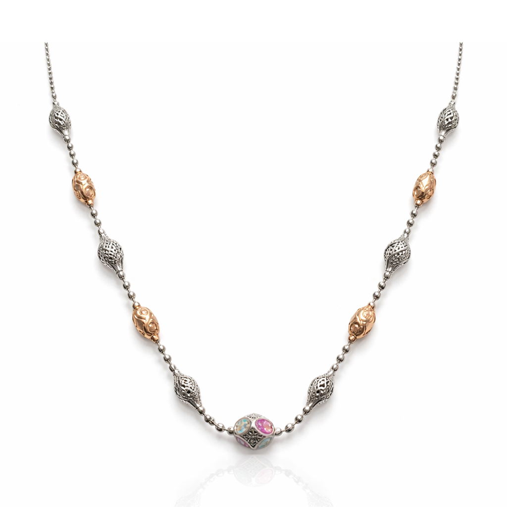 Elysia Dual-Tone 925 Sterling Silver Designer Chain Necklace