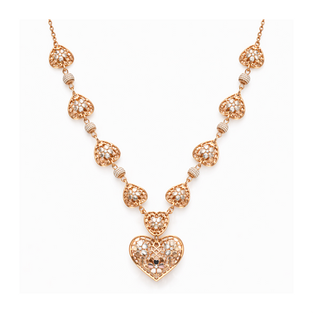 Heartlace Silver Necklace Set