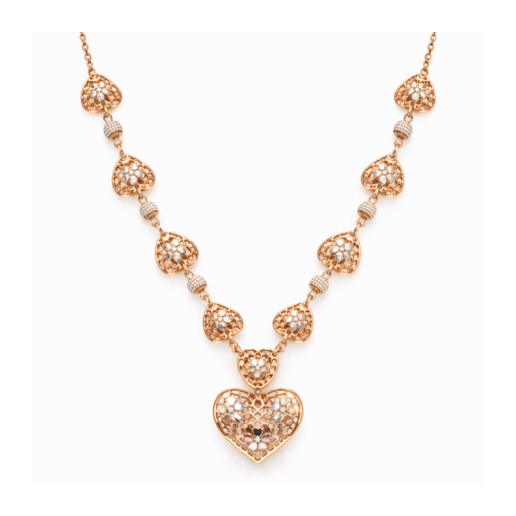 Heartlace Silver Necklace Set