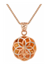 925 Silver Rose Gold Plated Floral Geometry Pendant with Box Chain