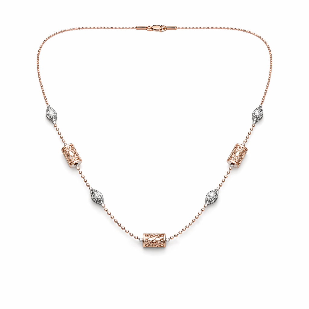 Aurelia Dual-Tone 925 Sterling Silver Designer Chain Necklace