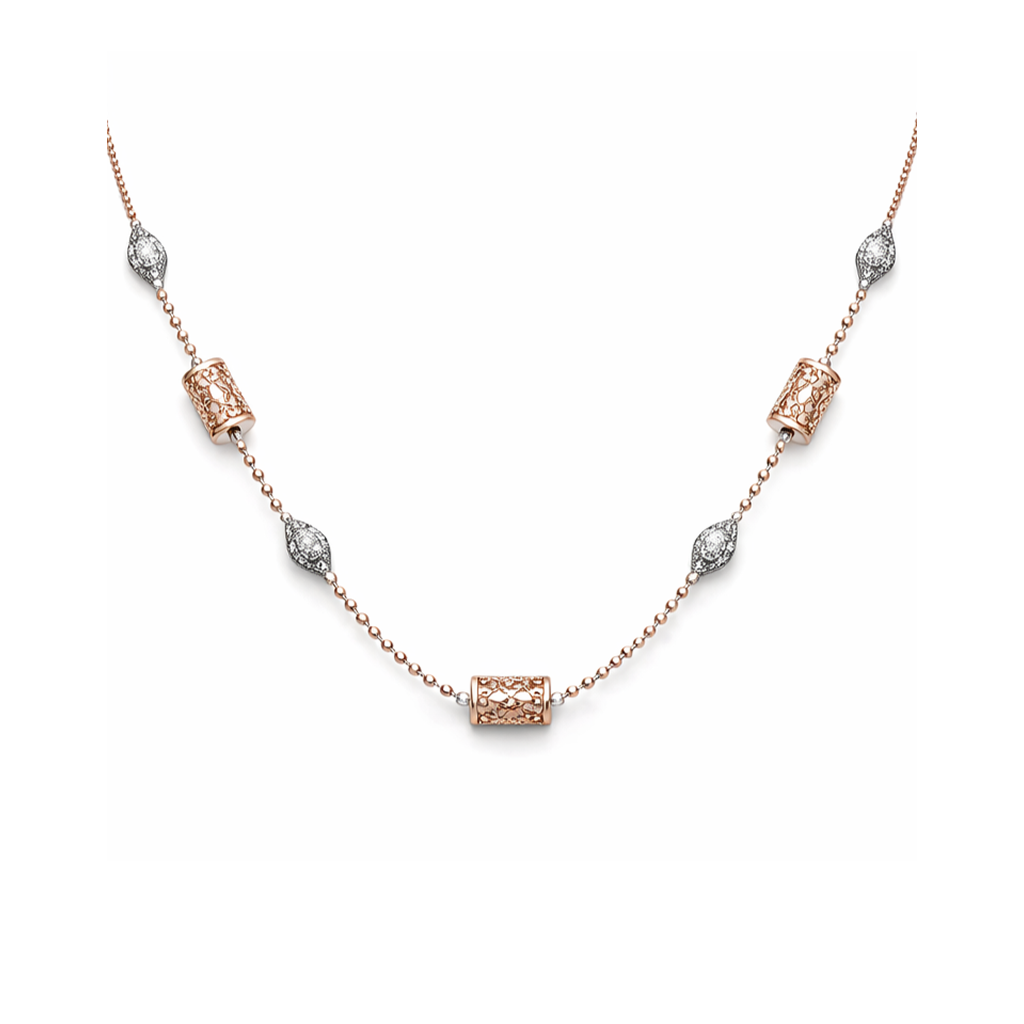 Aurelia Dual-Tone 925 Sterling Silver Designer Chain Necklace