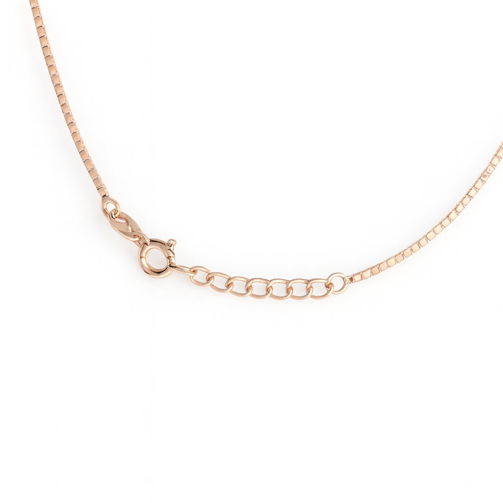 925 Silver Rose Gold Plated Floral Geometry Pendant with Box Chain