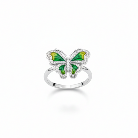 Emerald Flutter Ring