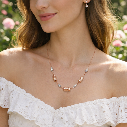 Aurelia Dual-Tone 925 Sterling Silver Designer Chain Necklace