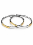 Linea Royale Two-Tone 925 Silver Bangle Pair